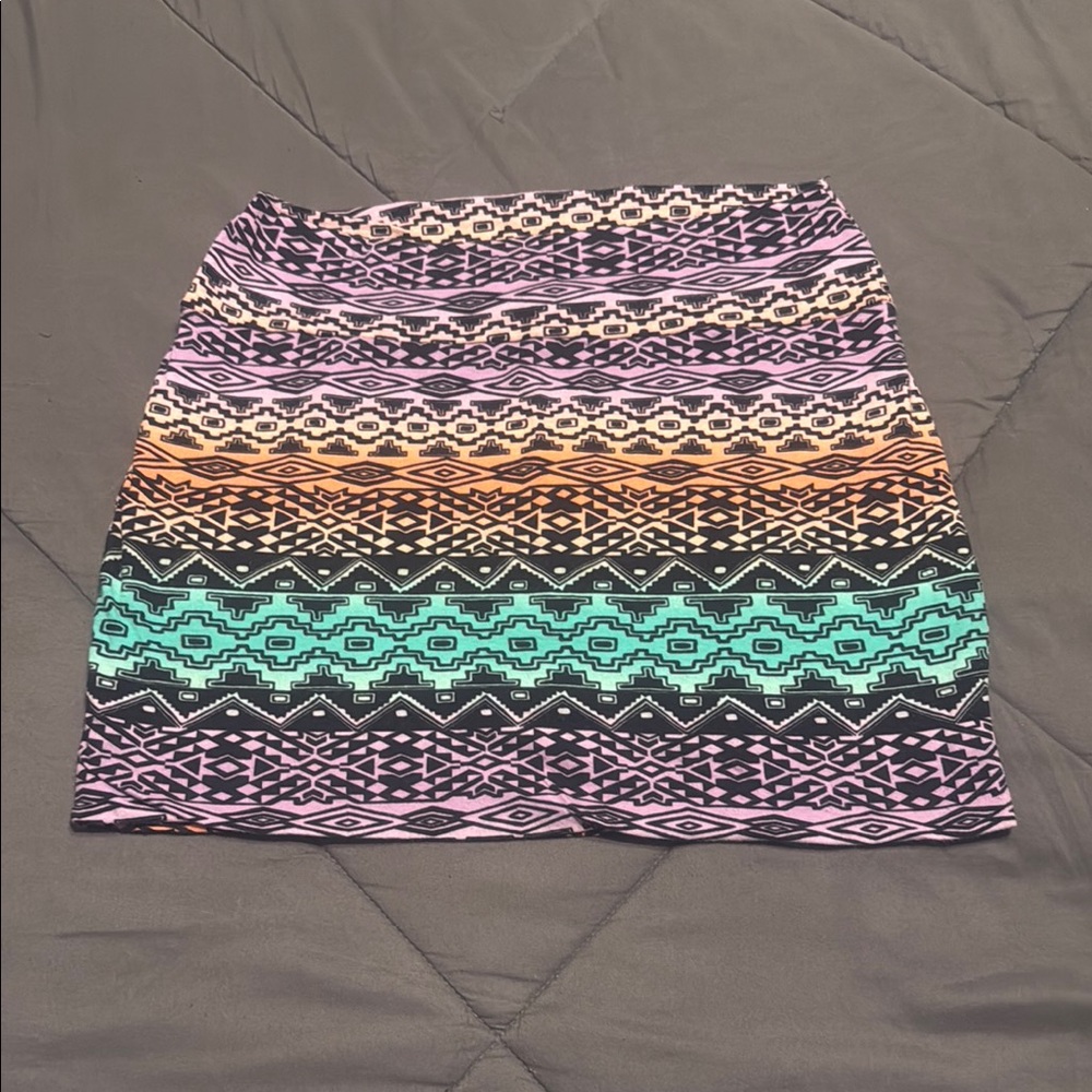 Multicolor Patterned Women's Skirt